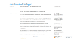 Desktop Screenshot of medicaldeviceslegal.com